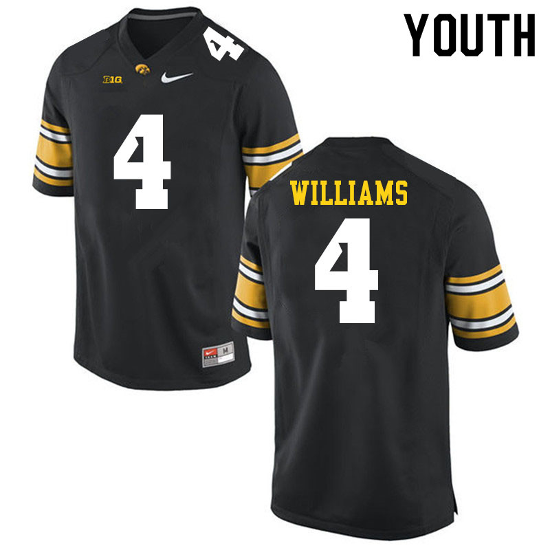 Youth #4 Leshon Williams Iowa Hawkeyes College Football Jerseys Sale-Black